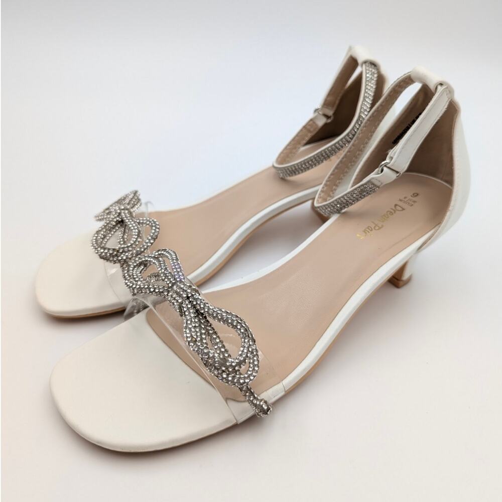 Dream Pairs Girls Ankle Strap Low Heel Sandals Bow Flower Size US6M EU38.5